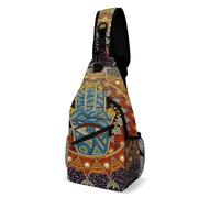 SMAZDFXX Bolso bandolera bohemio con diseño de ojo malvado, mano de Hamsa y luna, para hombre y mujer, tipo mochila tipo bandolera.
