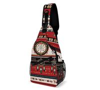 SMAZDFXX Bolso bandolera de moda para hombre, bandolera pequeña de viaje con diseño étnico nativo americano del suroeste, con atrapasueños de caballo, color rojo