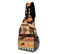SMAZDFXX Bolso bandolera de viaje de moda, estilo étnico nativo americano del suroeste, con diseño de caballo y atrapasueños, pequeño bolso bandolera para mujer y hombre.