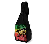 SMAZDFXX Bolso bandolera I Am Black History Proud para hombre y mujer, bandolera de gran capacidad para ciclismo y running.