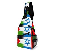 SMAZDFXX Bolso bandolera informal con la bandera de Palestina e Israel, mochila de senderismo, bolso de pecho portátil para viajes.