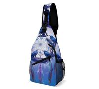 SMAZDFXX Bolso bandolera ligero para viajes y senderismo, bandolera con decoración de moda, bandolera con estampado de atrapasueños y cuervos.