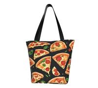 SMAZDFXX Bolso de hombro informal con diseño de pizza en 3D, bolsa de almacenamiento, bolsa de compras, ideal para viajes, trabajo, etc.