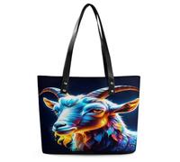 SMAZDFXX Bolso de mano de cuero de cabra neón Realmente necesito todas estas cabras, moderno bolso de hombro para mujer, apto para el trabajo.