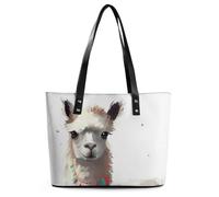 SMAZDFXX Bolso Hobo de Llama, bolso de mano de cuero, bolso de hombro, bolsos de moda para damas, para uso diario y viajes.