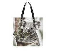 SMAZDFXX Bolso tote Koala de piel sintética de gran tamaño para mujer, bolso de hombro suave, bolso de fin de semana, bolso de mano tipo hobo.