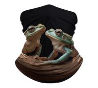 SMAZDFXX Cache-cou de pêche UPF 50+, cagoule respirante, demi-masque, écharpe de ski à séchage rapide, coupe-vent, motif deux grenouilles, protection solaire pour les activités de plein air.