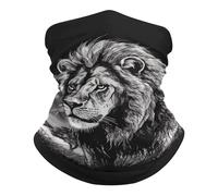 SMAZDFXX Cache-cou de pêche UPF 50+, cagoule respirante, demi-masque, écharpe de ski à séchage rapide, protection solaire pour le visage, motif lion, idéal pour les activités de plein air.