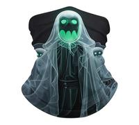 SMAZDFXX Cache-cou de pêche UPF 50+, cagoule respirante, demi-masque, foulard à séchage rapide, masque de ski, protection solaire pour Halloween (effet fantôme), idéal en extérieur.