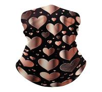 SMAZDFXX Cache-cou de pêche UPF 50+, cagoule respirante, demi-masque, séchage rapide, foulard, masque de ski, coupe-vent, motif rose et cœur, protection solaire pour les activités de plein air.