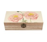 SMAZDFXX Caja de almacenamiento con ilustración de flores Amalism, duradera, vintage, de madera, decorativa, para guardar joyas y fotos, para organizar, cajas conmemorativas para hombres y mujeres.