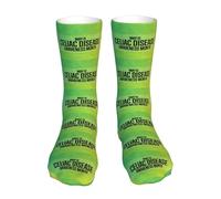 SMAZDFXX Calcetines deportivos con lazo verde claro para mujer, con concienciación sobre la enfermedad celíaca, para vacaciones, informales, talla 16 pulgadas
