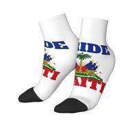 SMAZDFXX Calcetines deportivos de algodón hasta el tobillo con la bandera de Haití, ideales para correr, transpirables y de uso diario. Un regalo original para hombres, mujeres y adolescentes.