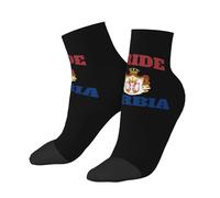 SMAZDFXX Calcetines deportivos de algodón hasta el tobillo con la bandera de Serbia, ideales para correr. Transpirables y cómodos. Un regalo original para hombres, mujeres y adolescentes.
