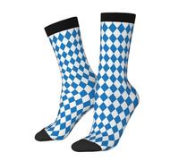 SMAZDFXX Calcetines deportivos hasta la pantorrilla para hombre con la bandera bávara del Oktoberfest. Calcetines deportivos novedosos para hombre y mujer. 2 unidades. Negro.