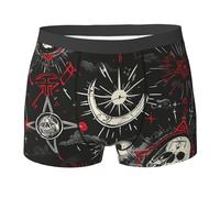 SMAZDFXX Calzoncillos bóxer para Hombre con diseño de Calavera Oculta, Magia alquímica y geometría Sagrada. Ropa Interior Negra, elástica y Suave.