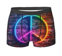 SMAZDFXX Calzoncillos bóxer para Hombre con Estampado del símbolo de la Paz en Colores neón. Ropa Interior Oscura para Hombre, elástica, cómoda y Suave.