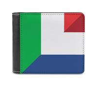 SMAZDFXX Cartera de Cuero con Estampado de la Bandera de Italia y los Países Bajos para Hombre, con Bolsillo Frontal Plegable para Tarjeta de identificación, Monedero Delgado con Clip para Billetes.