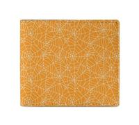 SMAZDFXX Cartera de Halloween con diseño de telaraña Naranja para Hombre y Mujer, de Cuero sintético PU, Tarjetero y Organizador de Tarjetas de crédito e identificación.