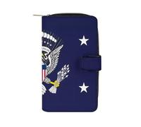 SMAZDFXX Cartera Larga y Delgada Plegable con la Bandera del Presidente de los Estados Unidos, Tarjetero con Hebilla para Hombres y Mujeres.