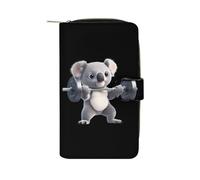 SMAZDFXX Cartera Larga y Delgada Plegable con Tarjetero y Hebilla con diseño Divertido de Koala levantando Pesas para Hombres y Mujeres.