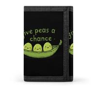 SMAZDFXX Cartera tríptico Delgada y Divertida con el Lema Give Peas A Chance para Hombre, para Bolsillo Delantero, con Ranuras para Tarjetas de crédito y Ventana para identificación.