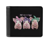SMAZDFXX Carteras Plegables Delgadas para Hombre con el diseño Pigs Make Me Happy y Elegante Monedero de Bolsillo Delantero con Ranuras para Tarjetas.