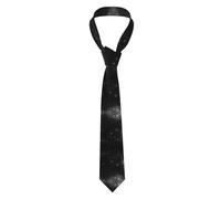 SMAZDFXX Corbata de seda ajustable para hombre de 3,15 pulgadas con diseño de galaxia en blanco y negro, adecuada para bodas, ocasiones formales y eventos de negocios.