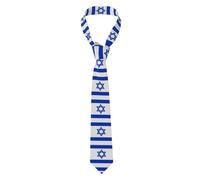 SMAZDFXX Corbata estampada sencilla para hombre con la bandera de Israel | Un accesorio de traje versátil | Perfecto para padrinos de boda, reuniones y celebraciones