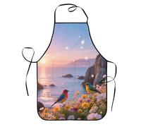 SMAZDFXX Delantal con diseño de faro para barbacoa, práctico babero con 2 bolsillos para mamá, esposa, repostera, chef, ama de casa retro con temática navideña