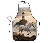 SMAZDFXX Delantal de jardín con faro, delantal protector con 2 bolsillos para mamá, esposa, repostera, chef, ama de casa retro, estampado divertido