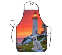 SMAZDFXX Delantal de jardín con faro, delantal protector con 2 bolsillos para mamá, esposa, repostera, chef, ama de casa retro, estampado divertido