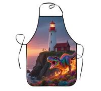 SMAZDFXX Delantal Faro para Barbacoa, Práctico Babero con 2 Bolsillos para Mamá, Esposa, Repostera, Chef, Ama de Casa Retro y Elegante