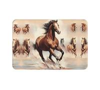 SMAZDFXX Felpudo de Bienvenida con Estampado de Caballo marrón Rampante, Alfombra de Entrada, Apto para Interior y Exterior, fácil de Limpiar.