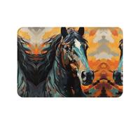 SMAZDFXX Felpudo de Entrada con Estampado de Caballo, Ideal para Interiores y Exteriores, fácil de Limpiar.