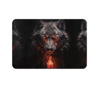 SMAZDFXX Felpudo de Entrada con Estampado de Lobo Rojo de Bad Boy, Alfombra de Bienvenida, Apto para Interior y Exterior, fácil de Limpiar.