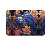 SMAZDFXX Felpudo de Entrada con Estampado Retro de pájaros y Flores, Alfombra de Bienvenida, Adecuada para Interiores y Exteriores, fácil de Limpiar.