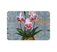 SMAZDFXX Felpudos Estampados de orquídeas florecientes, felpudos para Exterior, adecuados para cocinas, baños, decoración Interior y Exterior.