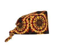 SMAZDFXX Gorro de Limpieza con Estampado Turning The Flame y Correa Ajustable, Ideal para Chefs, Personal de Gimnasio y Otros Trabajos. Negro.