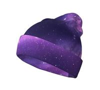 SMAZDFXX Gorro de Punto con puños para Hombre, Unisex, con diseño de Purple River of Stars, Ideal para Hombre y Mujer, Gorro de Punto para Invierno.