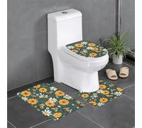 SMAZDFXX Juego de Tres Piezas Antideslizante para baño, con diseño de Abejas y Flores Silvestres, de Secado rápido, Resistente y Duradero.