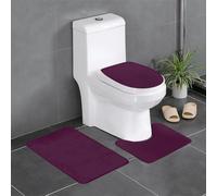 SMAZDFXX Juego de Tres Piezas Antideslizante para baño con Imagen de Aceite Morado, de Secado rápido, Resistente y Duradero.