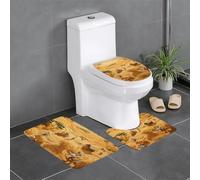 SMAZDFXX Juego de Tres Piezas Antideslizante para baño con Imagen de Cosecha de Trigo, de Secado rápido, Resistente y Duradero.
