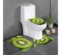 SMAZDFXX Juego de Tres Piezas Antideslizante para baño con Imagen de Kiwi, de Secado rápido, Resistente y Duradero.