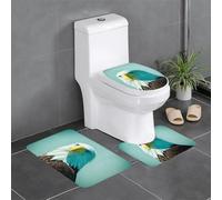 SMAZDFXX Juego de Tres Piezas de Alfombrilla de baño Antideslizante de Secado rápido con Imagen de águila Valiente, Alfombrilla de baño Duradera y de Secado rápido.