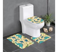 SMAZDFXX Juego de Tres Piezas de Alfombrilla de baño Antideslizante de Secado rápido con Imagen de Dinosaurio, Alfombrilla de baño Duradera y de Secado rápido.