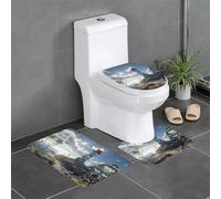 SMAZDFXX Juego de Tres Piezas de Alfombrillas de baño Antideslizantes de Secado rápido con Imagen de Faro de Belleza, Alfombrilla de baño Duradera y de Secado rápido.