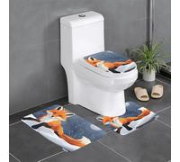 SMAZDFXX Juego de Tres Piezas de Alfombrillas de baño Antideslizantes de Secado rápido con Imagen de Zorro y Nieve, duraderas y de Secado rápido.