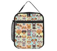 SMAZDFXX Lonchera con diseño de perritos kawaii para hombres, mujeres y adultos, reutilizable, portátil, pequeña, para oficina, trabajo y picnic.