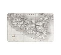 SMAZDFXX Mapa Antiguo de Sicilia con la Isla de Stromboli insertada. Alfombras para la Entrada, el recibidor, la Cocina o el Dormitorio. 49 x 80 cm (19,3 x 31,5 Pulgadas).